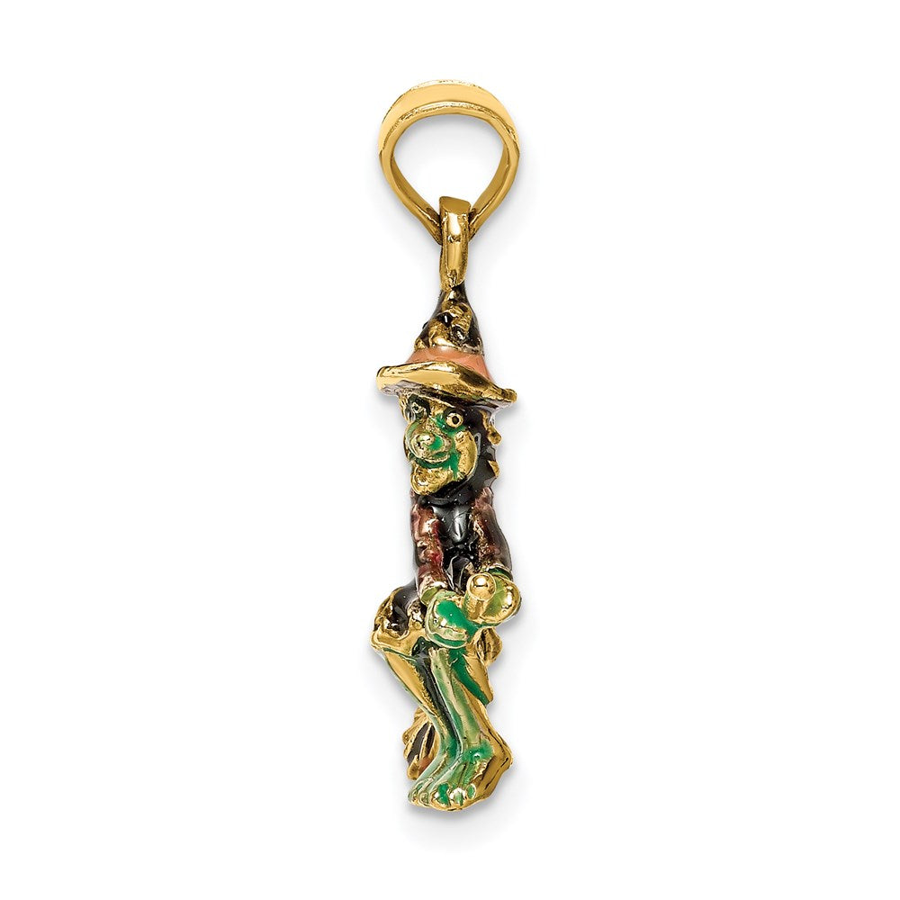 Charlie & Co Jewelry | 14k 3-d Enameled Witch Flying On Broom Charm - Model K6887