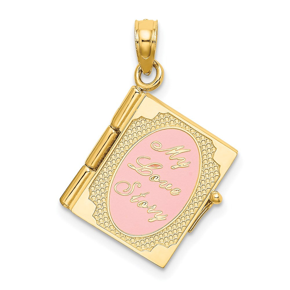 Charlie & Co Jewelry | 14k Enameled 3d Moveable My Love Story Book Pendant - Model K6893