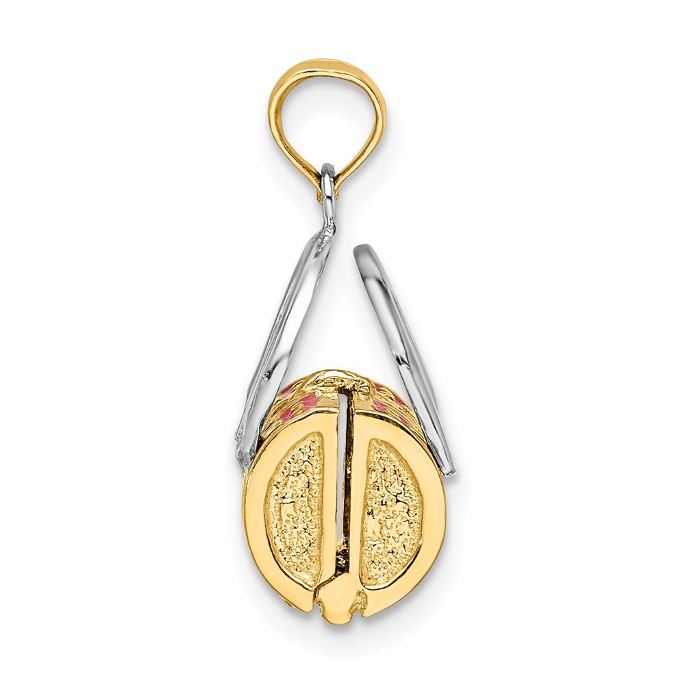 14K Gold 3D Pink Enameled Handbag Pendant - Charlie & Co. Jewelry