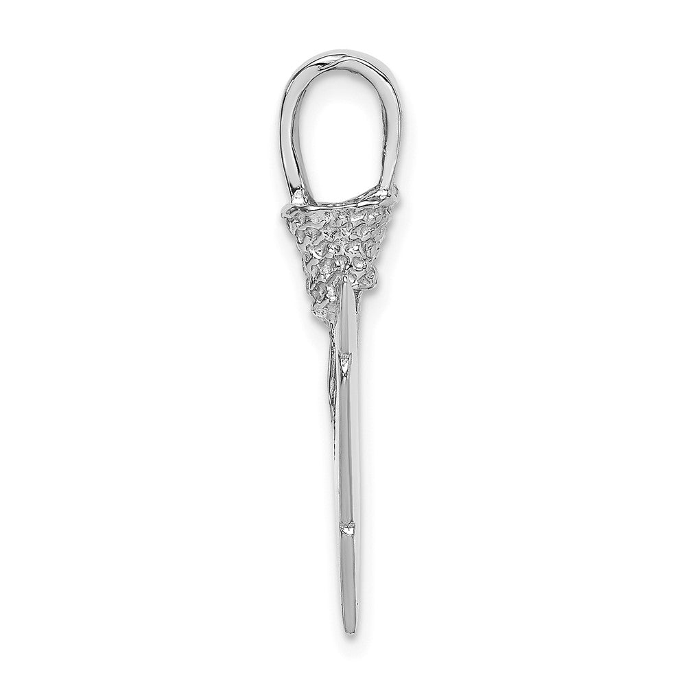 14K White Gold 3-D Arrowhead Necklace Pendant - Charlie & Co. Jewelry