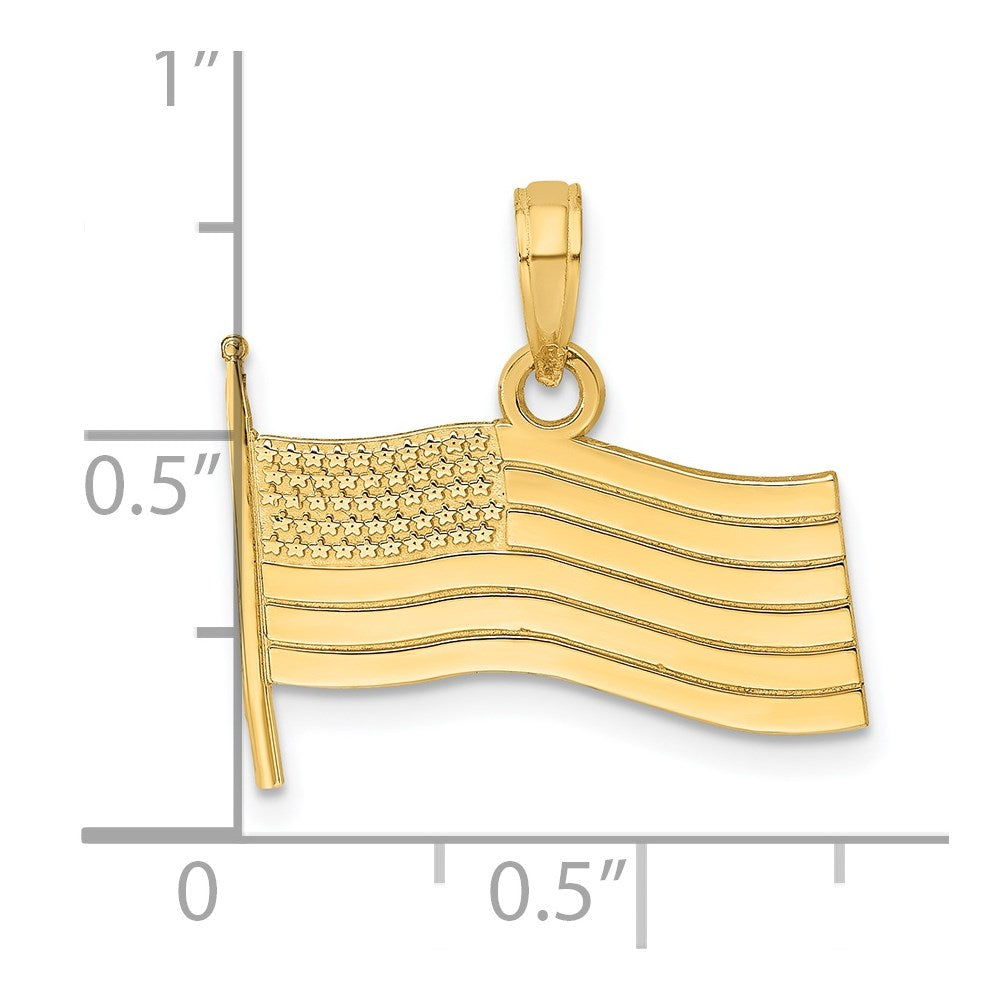 14K Gold American Flag Pendant - Charlie & Co. Jewelry