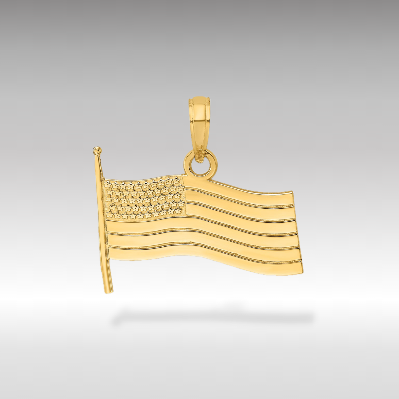 14K Gold American Flag Pendant - Charlie & Co. Jewelry