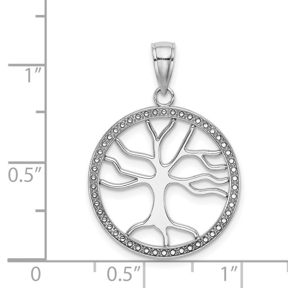 14K White Gold Tree of Life Pendant Necklace - Charlie & Co. Jewelry