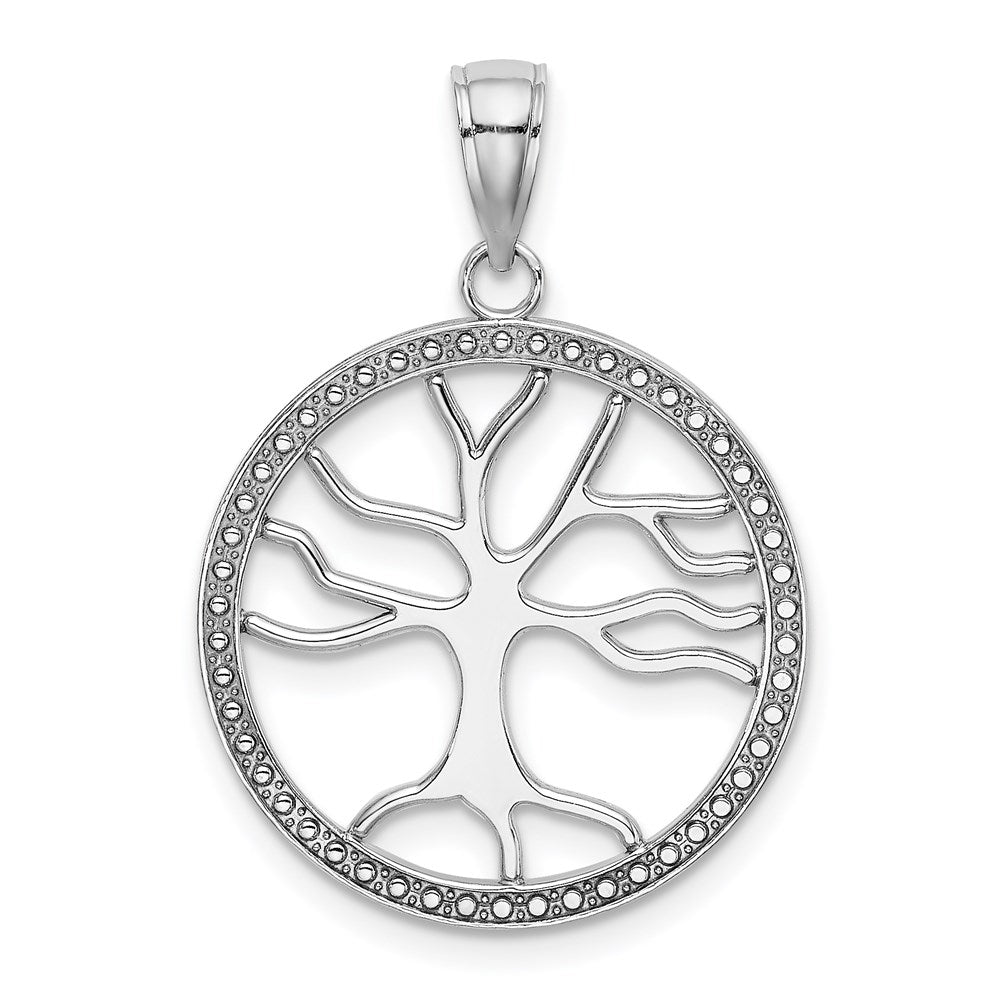 14K White Gold Tree of Life Pendant Necklace - Charlie & Co. Jewelry