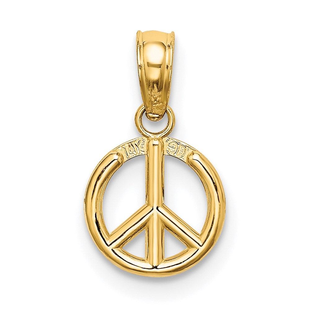 14K Gold 3D Peace Symbol Pendant - Charlie & Co. Jewelry