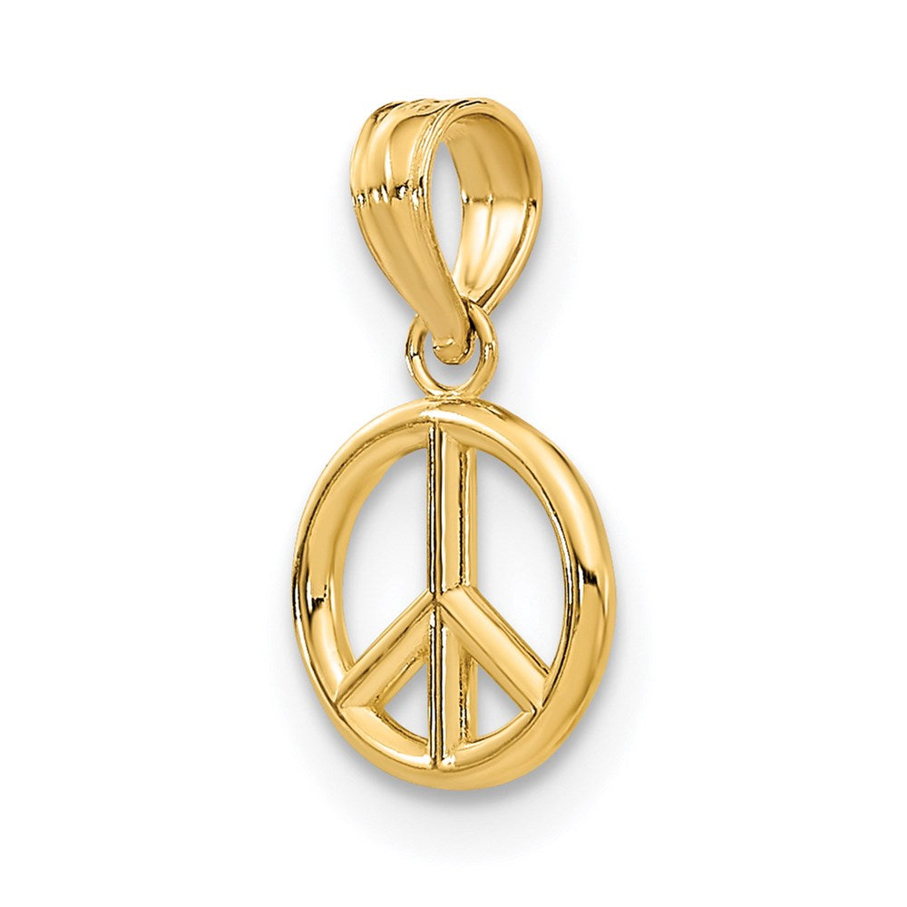 14K Gold 3D Peace Symbol Pendant - Charlie & Co. Jewelry