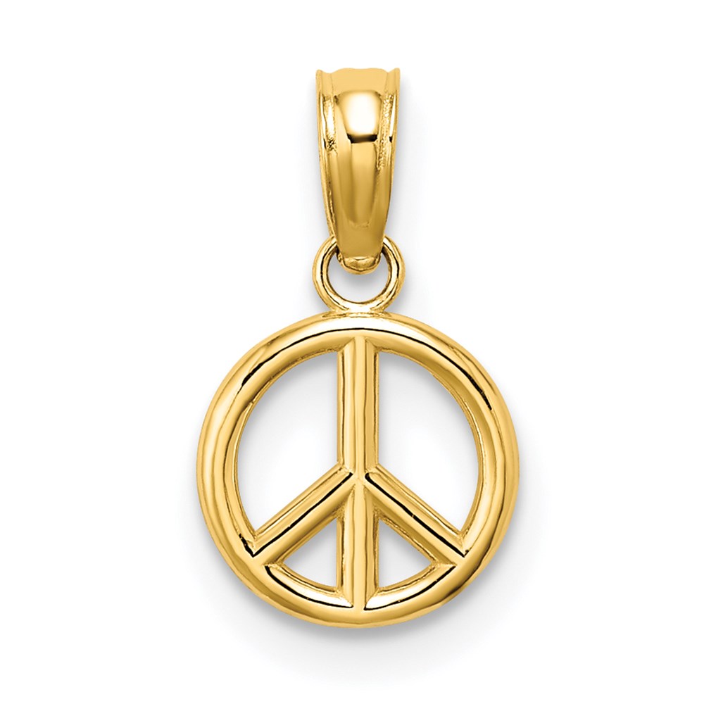 14K Gold 3D Peace Symbol Pendant - Charlie & Co. Jewelry
