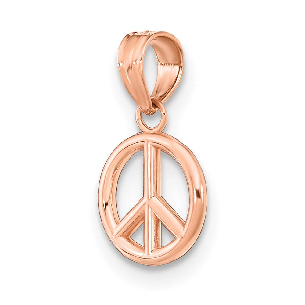 14K Rose Gold 3D Peace Symbol Pendant - Charlie & Co. Jewelry