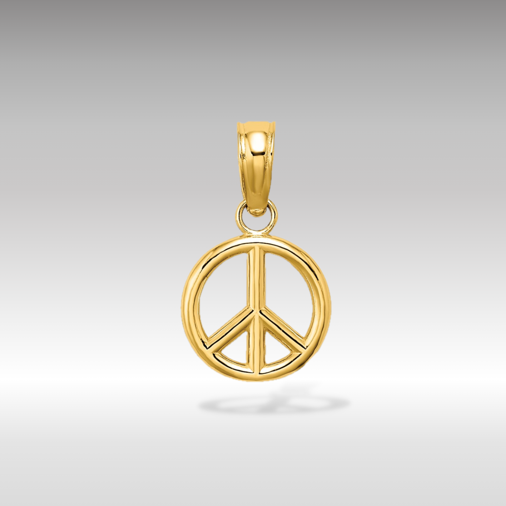 14K Gold Small 3D Peace Symbol Pendant Model k7357 Charlie