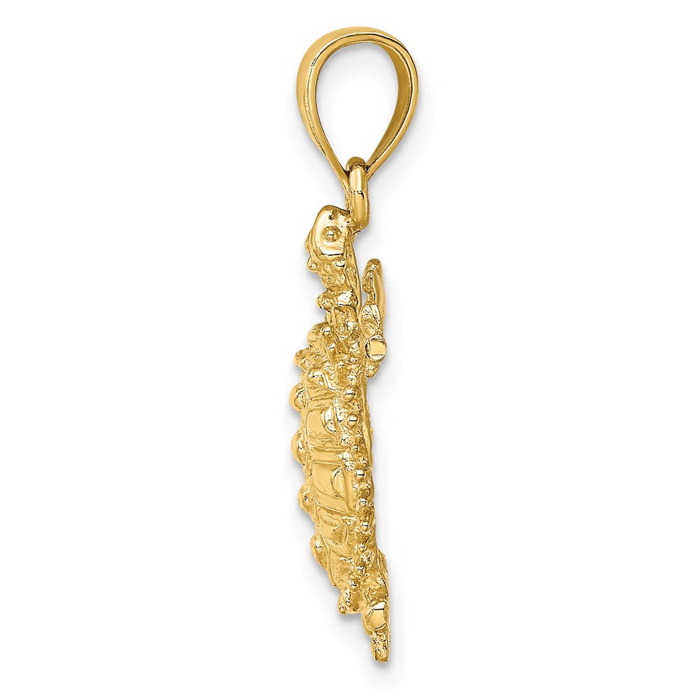 14K Gold Medium Land Turtle Necklace Pendant - Charlie & Co. Jewelry