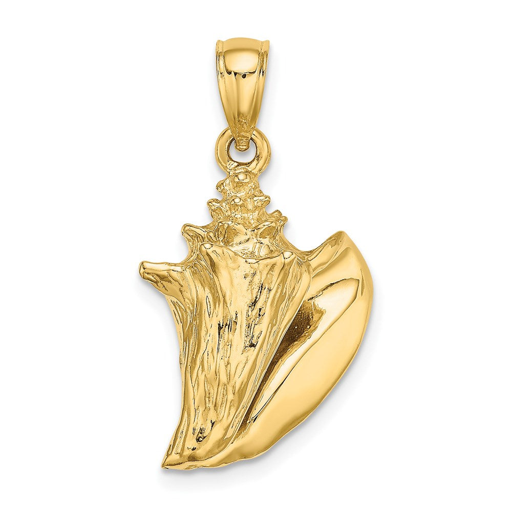14K Gold 3D Conch Shell Pendant - Charlie & Co. Jewelry