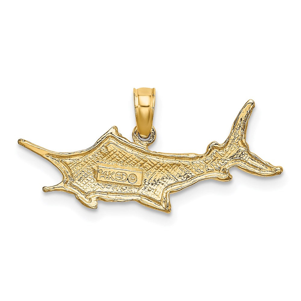 Charlie & Co Jewelry | 14k Textured 2-d Marlin Fish Charm - Model K7670