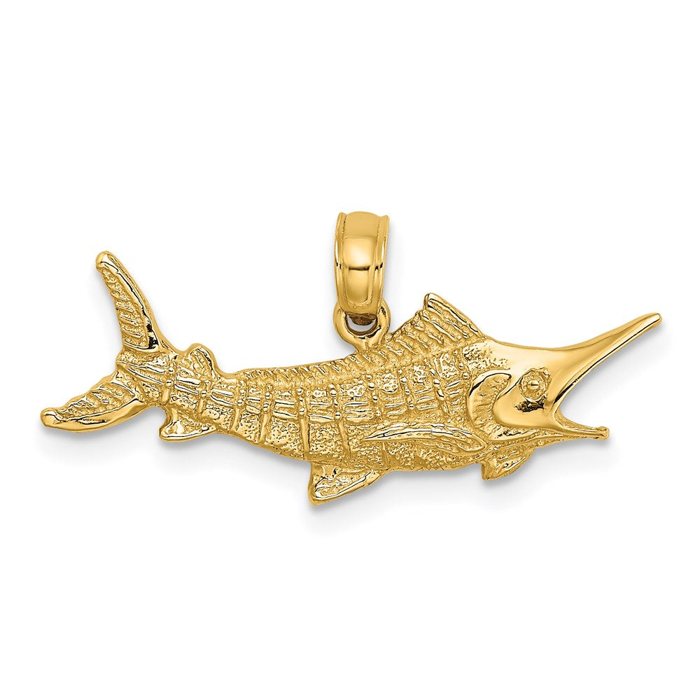 Charlie & Co Jewelry | 14k Textured 2-d Marlin Fish Charm - Model K7670