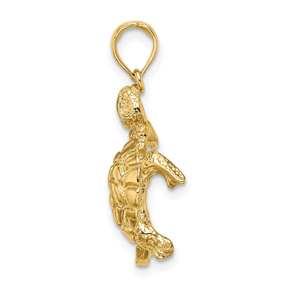 14K Gold Turtle Necklace Charm - Charlie & Co. Jewelry