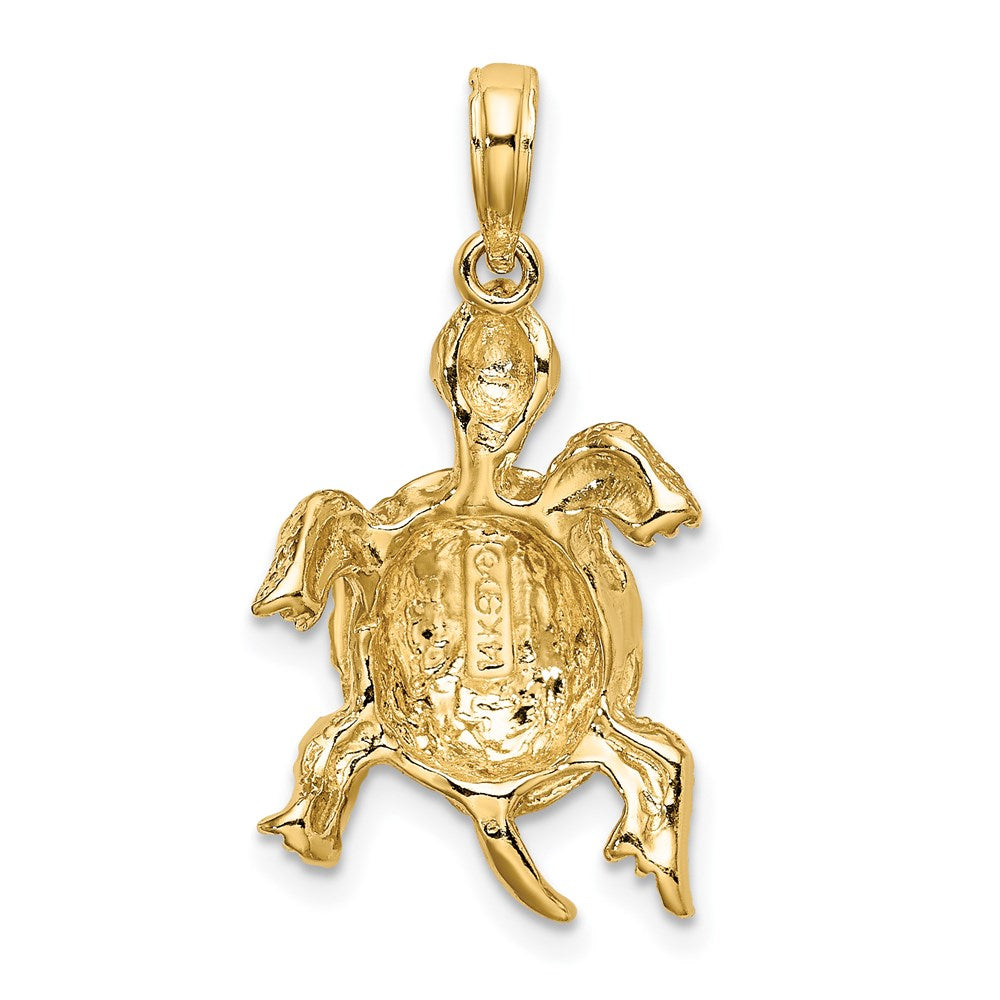 14K Gold Turtle Necklace Charm - Charlie & Co. Jewelry