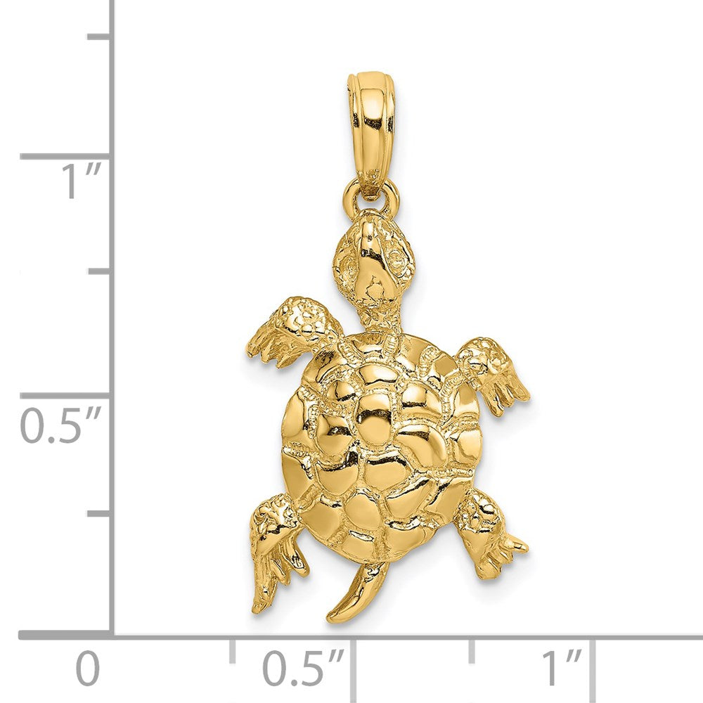 14K Gold Turtle Necklace Charm - Charlie & Co. Jewelry
