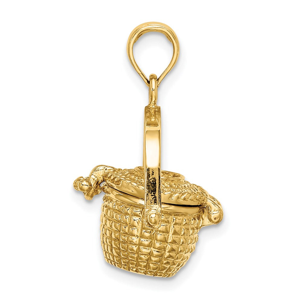 Charlie & Co Jewelry | 14k 3-d Nantucket Basket Moveable Lid Charm - Model K7803