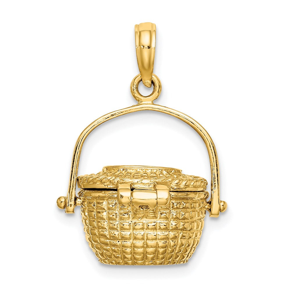 Charlie & Co Jewelry | 14k 3-d Nantucket Basket Moveable Lid Charm - Model K7803