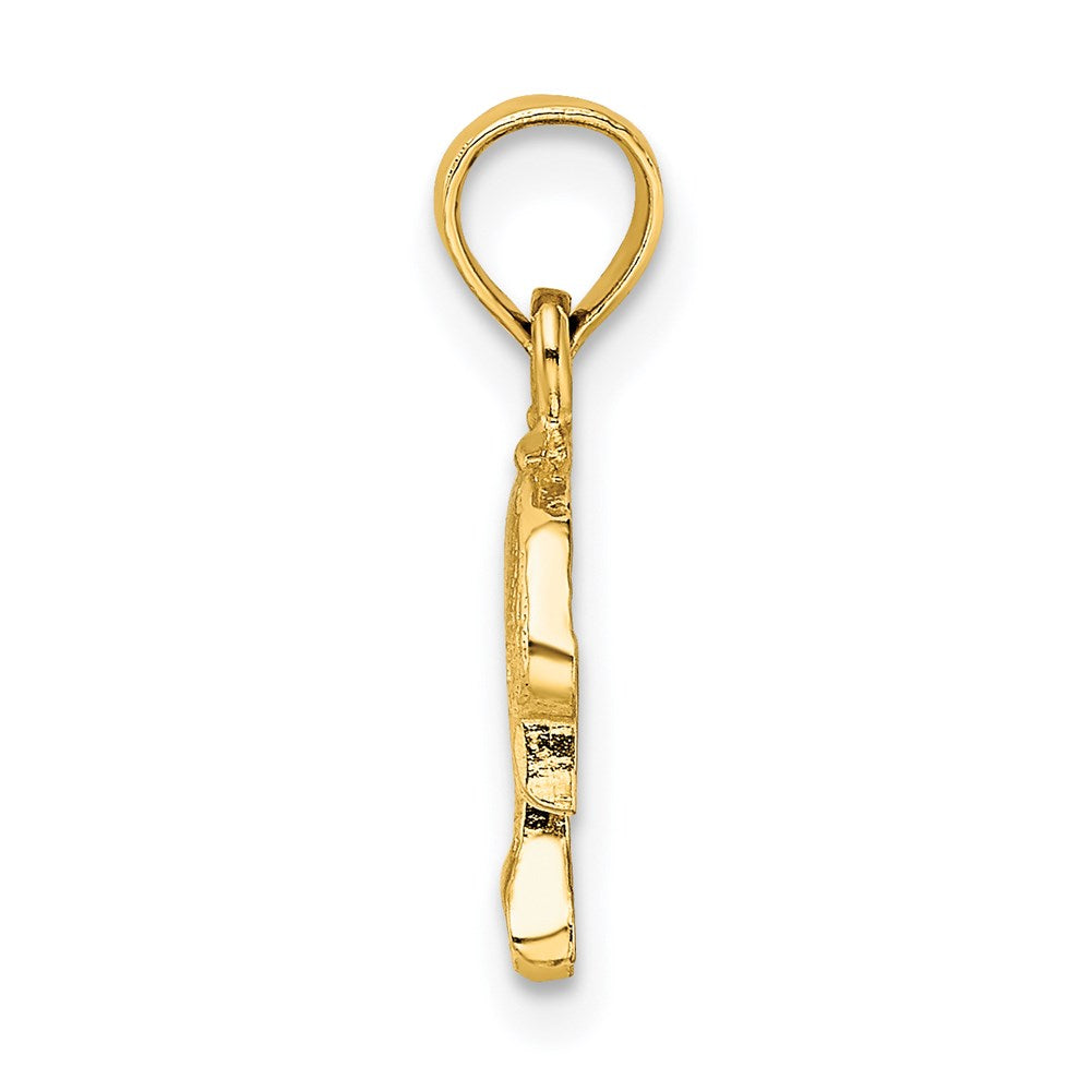 Charlie & Co Jewelry | 14k Textured Mini Dolphin Jumping Charm - Model K7821