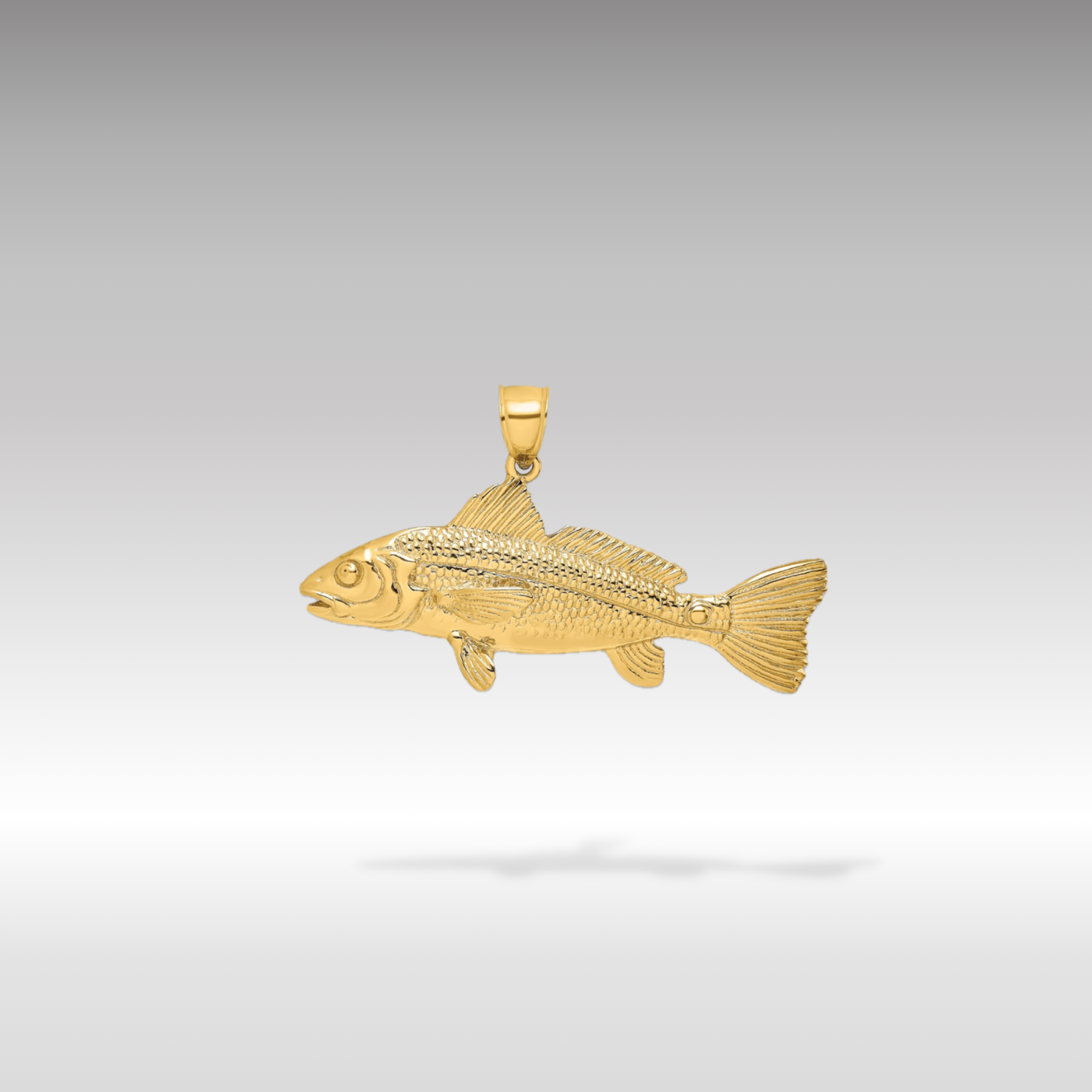14K Gold 3D Red Fish Pendant - Charlie & Co. Jewelry