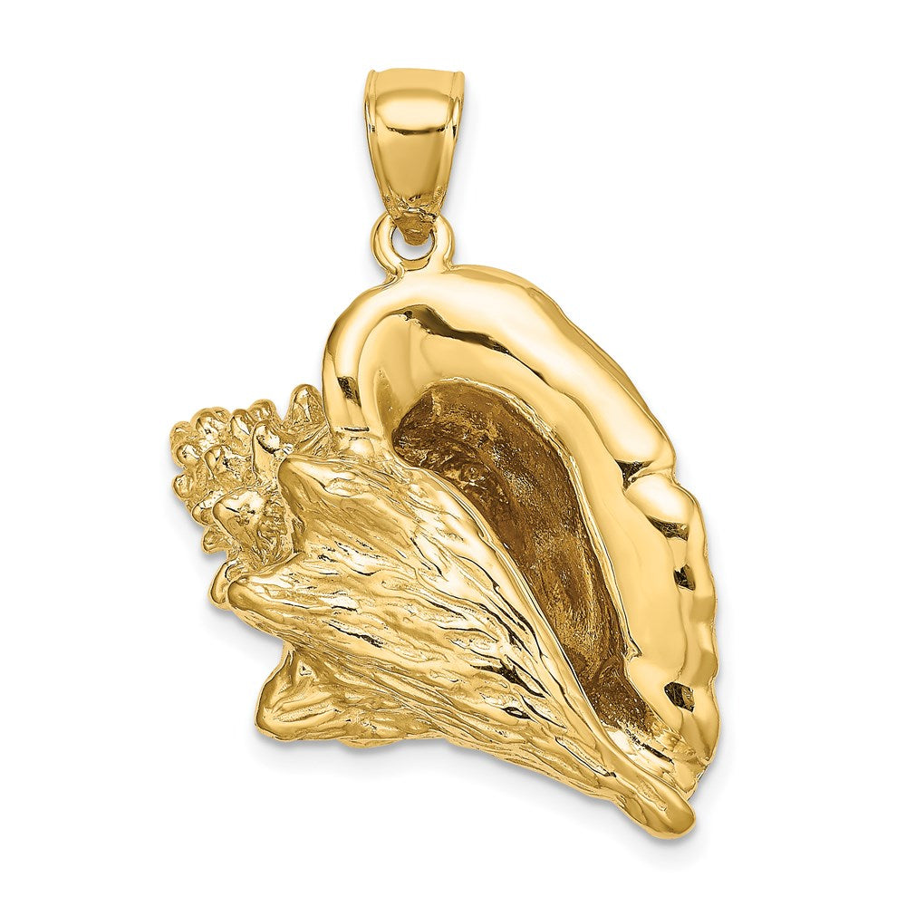 14K Gold 3D Conch Shell Pendant - Charlie & Co. Jewelry
