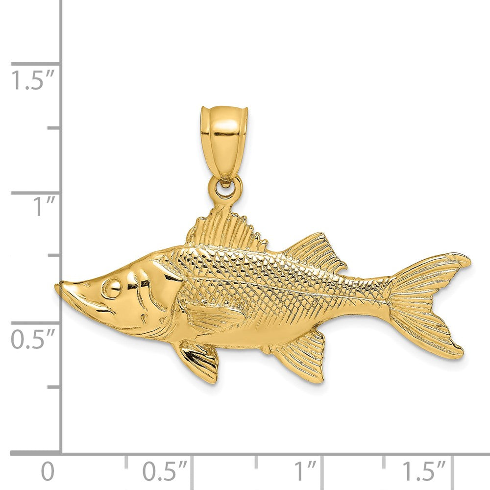 14K Gold 3D Tarpon Fish Pendant - Charlie & Co. Jewelry