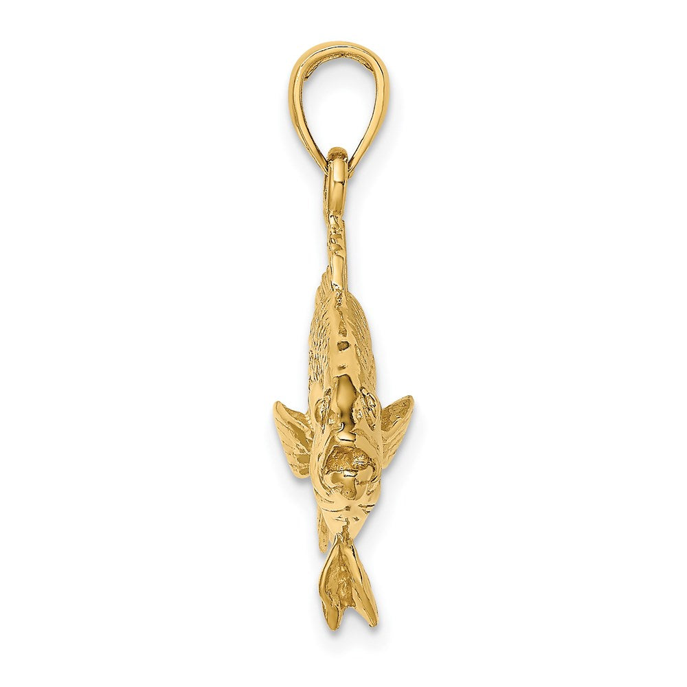 14K Gold 3D Textured Red Snapper Fish Pendant - Charlie & Co. Jewelry