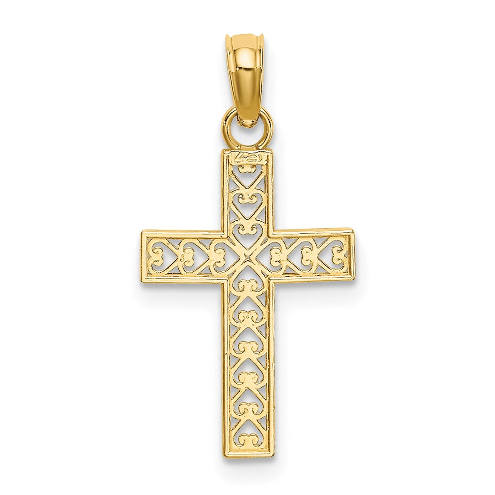 Charlie & Co Jewelry | 14k D/c Edge And Filigree Center Cross Charm - Model K8602