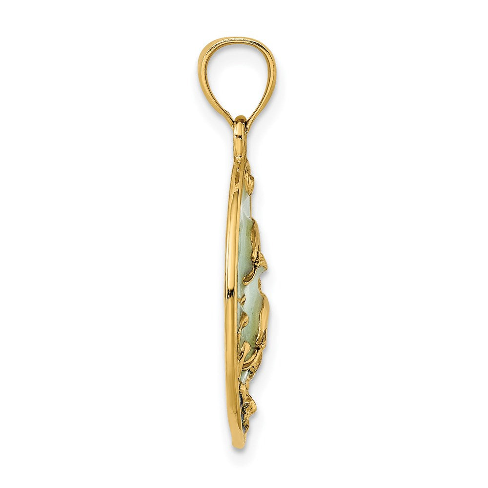 Charlie & Co Jewelry | 14k 2-d Dolphins W/blue Enameled Charm - Model K8619