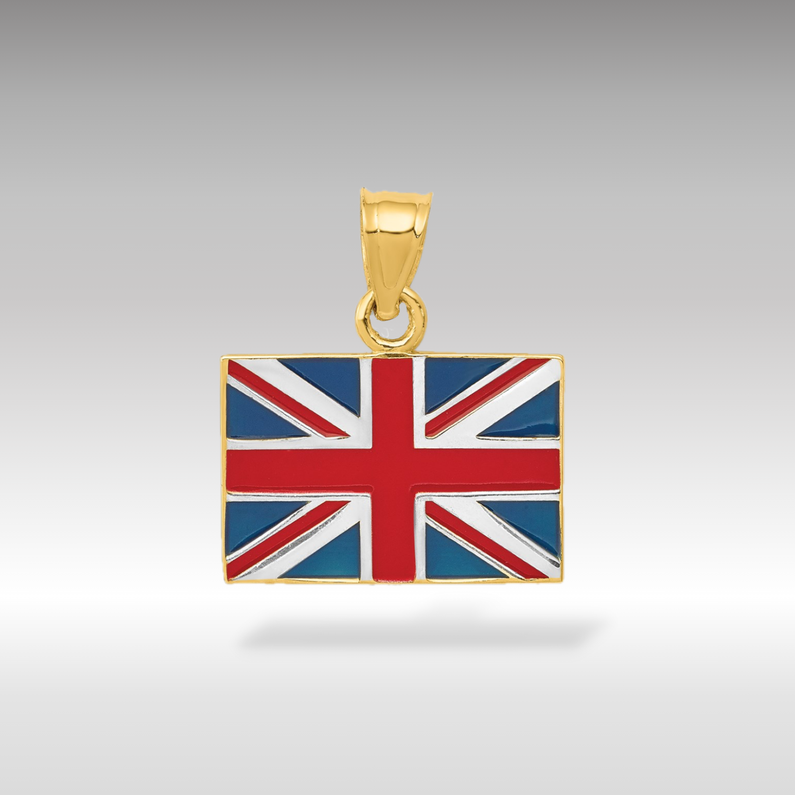 14K Gold Enamel United Kingdom Flag Pendant - Charlie & Co. Jewelry