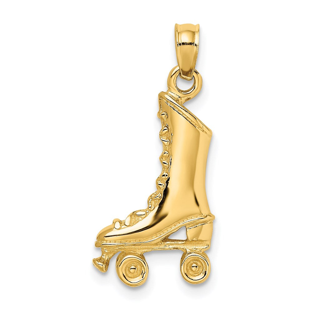 14K Gold 3D Roller Skate Pendant - Charlie & Co. Jewelry