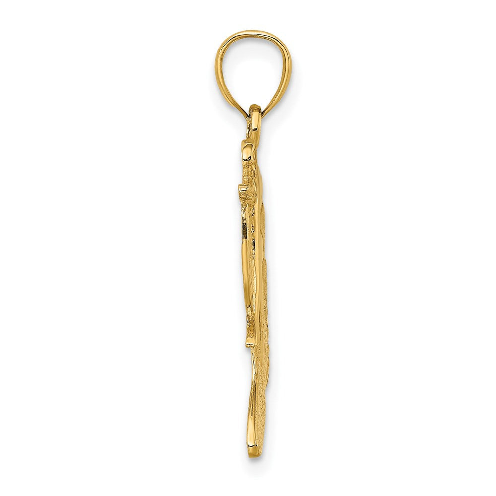 Charlie & Co Jewelry | 14k Polished And Textured Surfer And Wave Charm - Model K8742