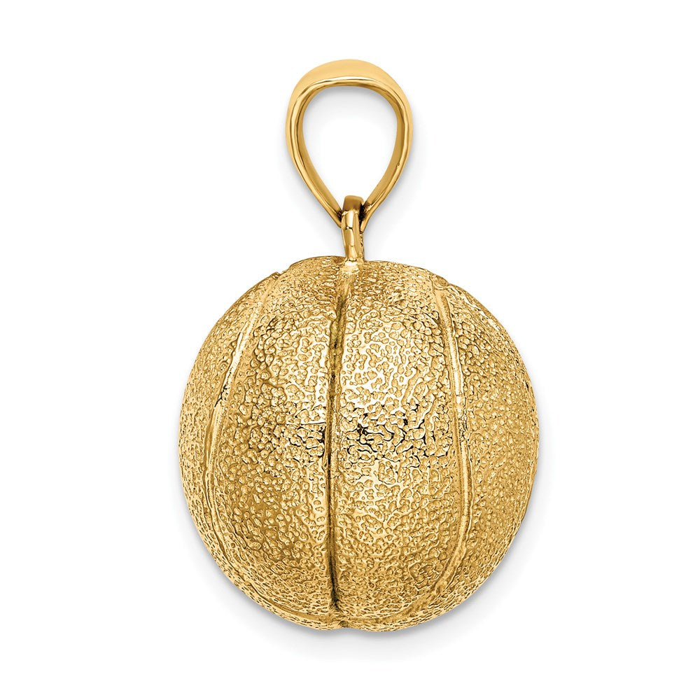 14K Gold 3D Textured Basketball Pendant - Charlie & Co. Jewelry