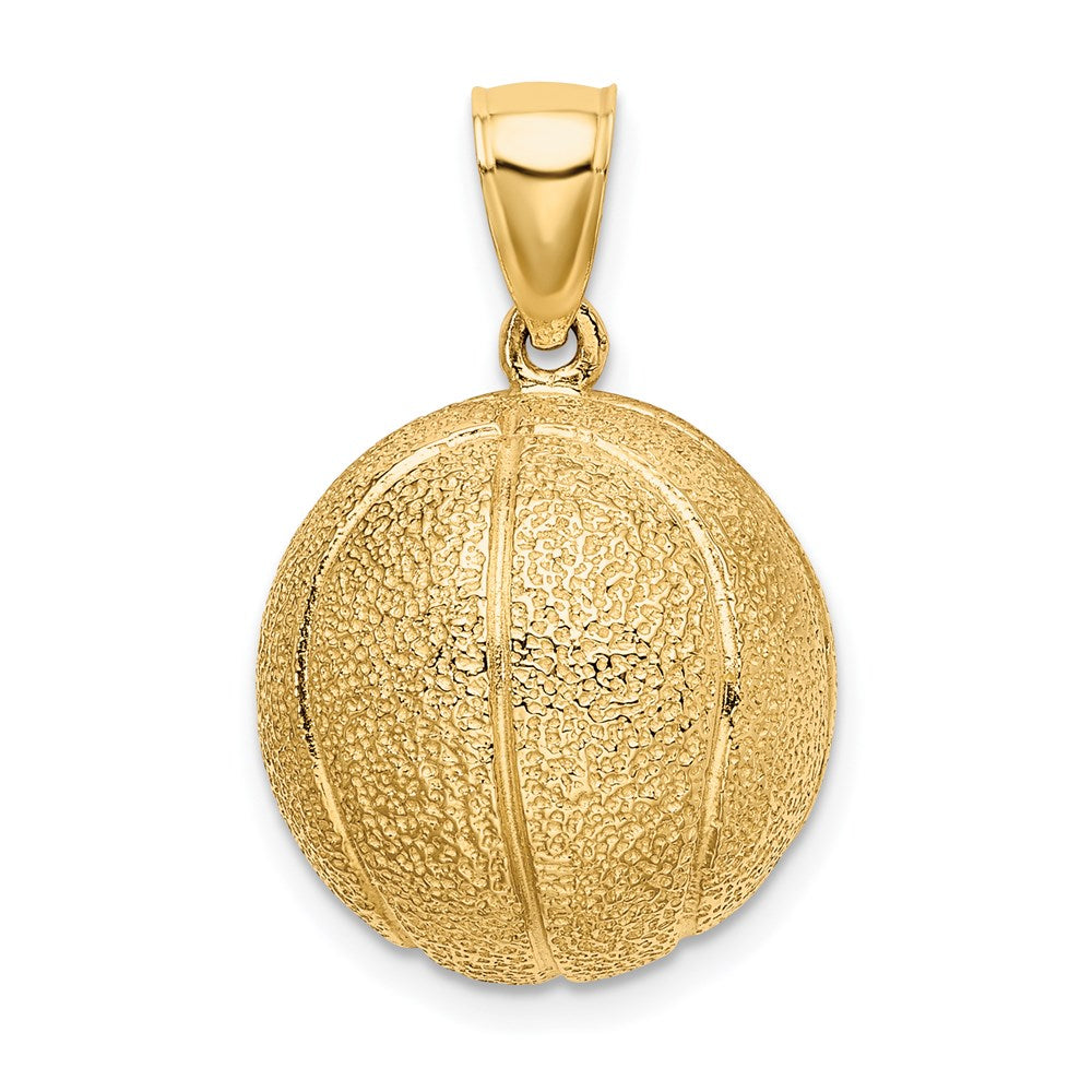 14K Gold 3D Textured Basketball Pendant - Charlie & Co. Jewelry