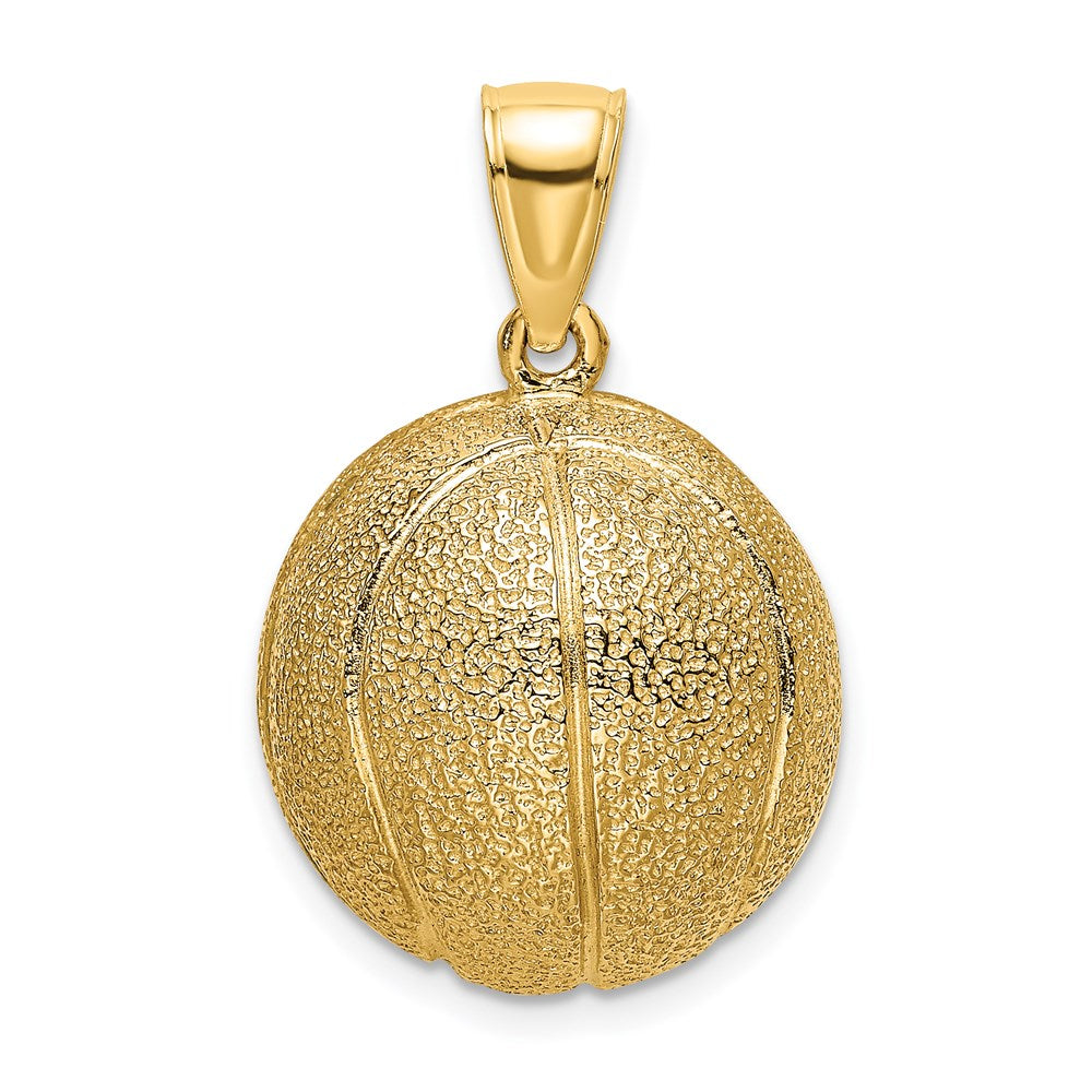 14K Gold 3D Textured Basketball Pendant - Charlie & Co. Jewelry