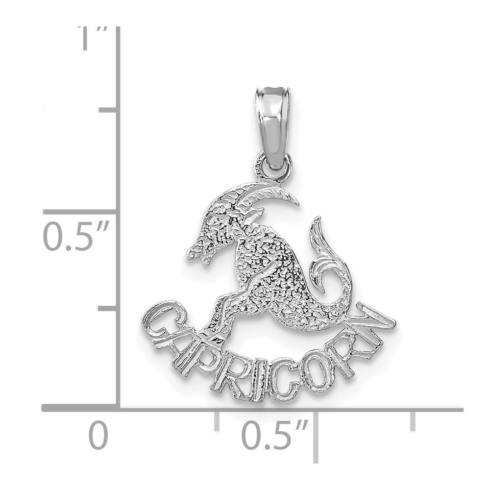 White Gold CAPRICORN Sea-Goat Small Zodiac Charm Model-K8943W - Charlie & Co. Jewelry