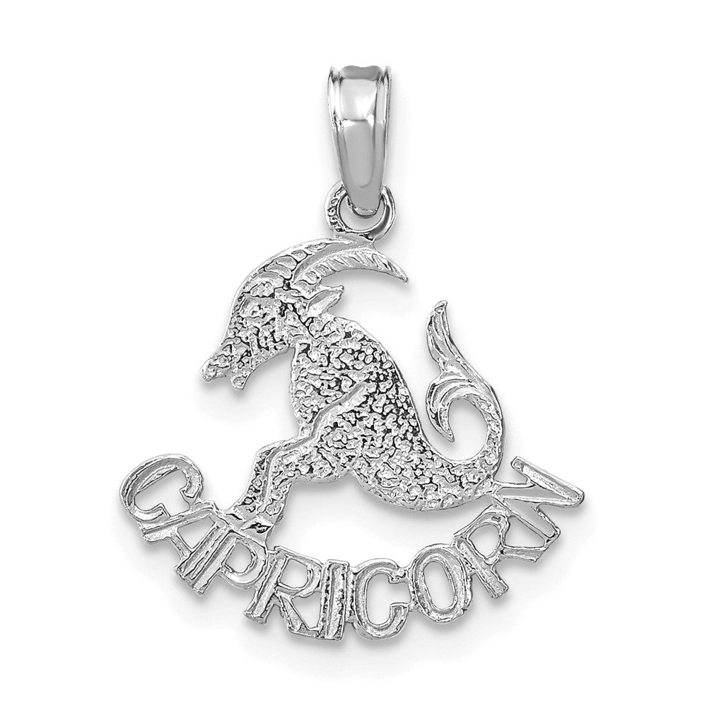White Gold CAPRICORN Sea-Goat Small Zodiac Charm Model-K8943W - Charlie & Co. Jewelry