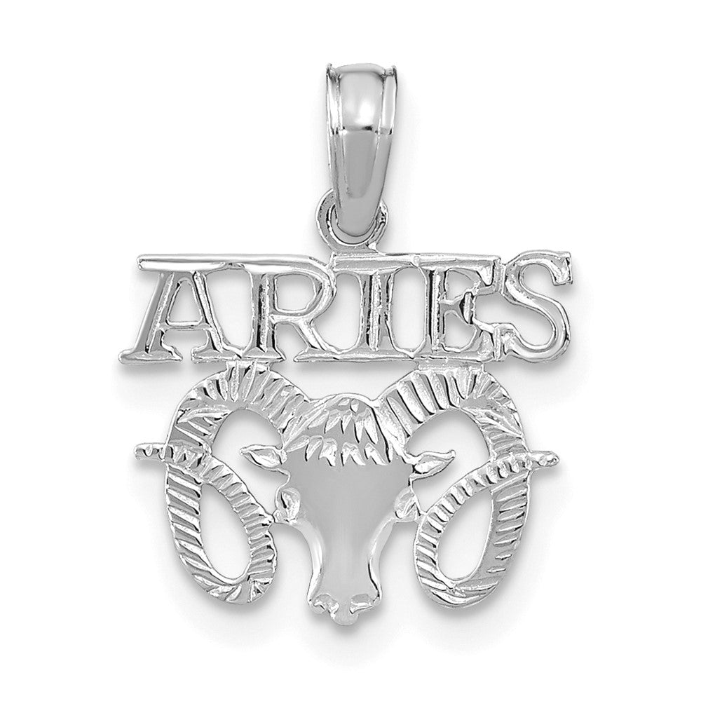 White Gold ARIES Ram Small Zodiac Charm Model-K8946W - Charlie & Co. Jewelry
