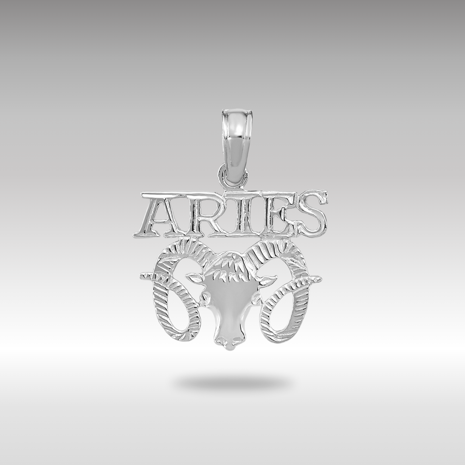 White Gold ARIES Ram Small Zodiac Charm Model-K8946W - Charlie & Co. Jewelry