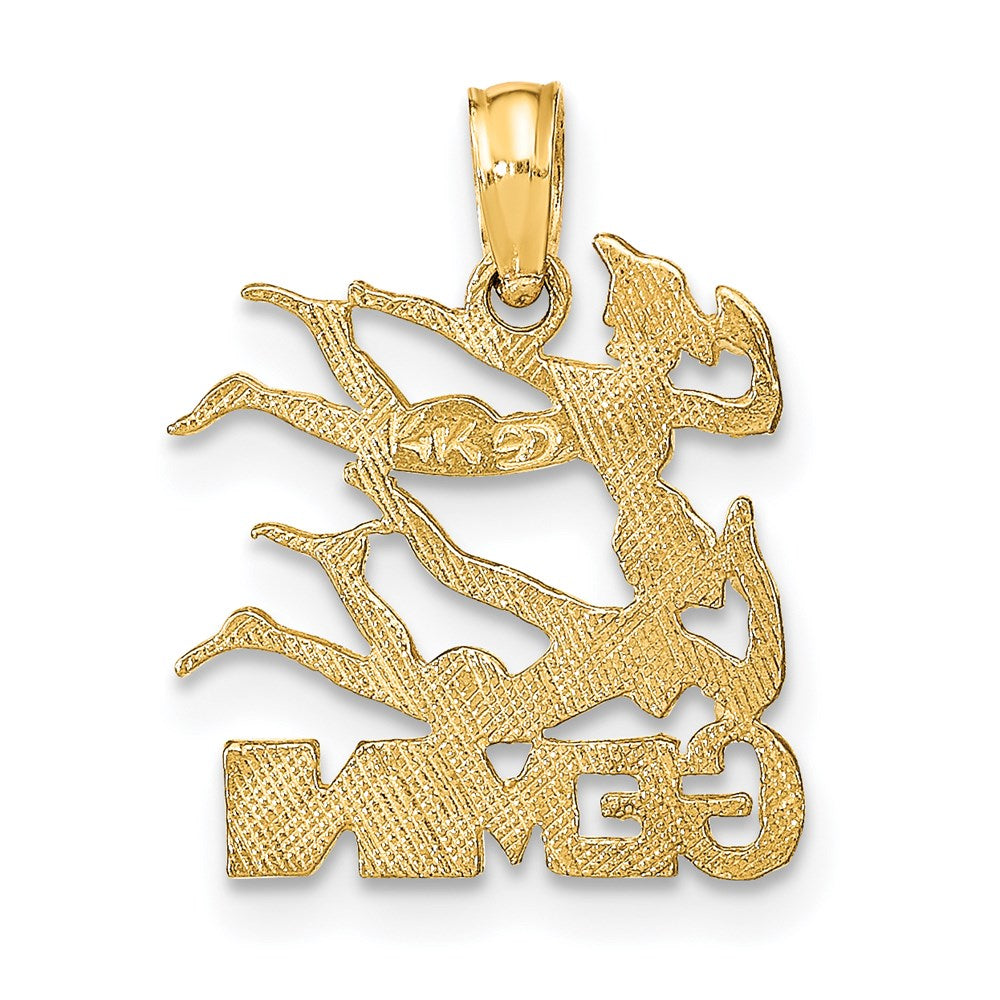 14K Gold Twin Figures Astrology GEMINI Zodiac Charm - Charlie & Co. Jewelry