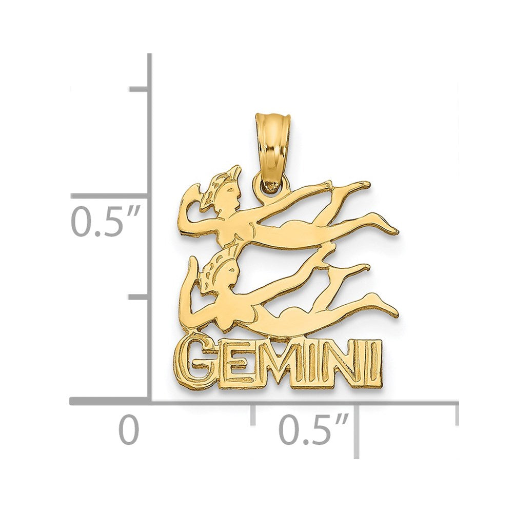 14K Gold Twin Figures Astrology GEMINI Zodiac Charm - Charlie & Co. Jewelry