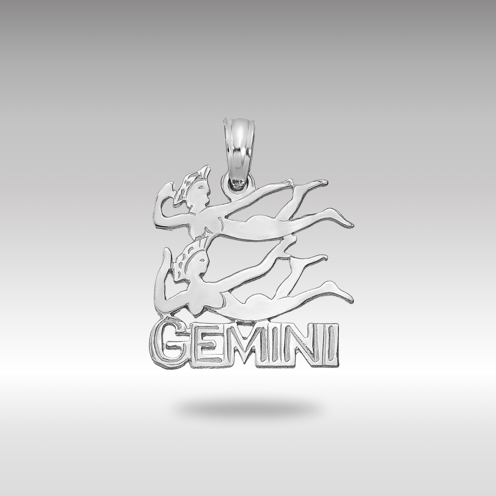 White Gold Small GEMINI Zodiac Charm Model-K8948W - Charlie & Co. Jewelry