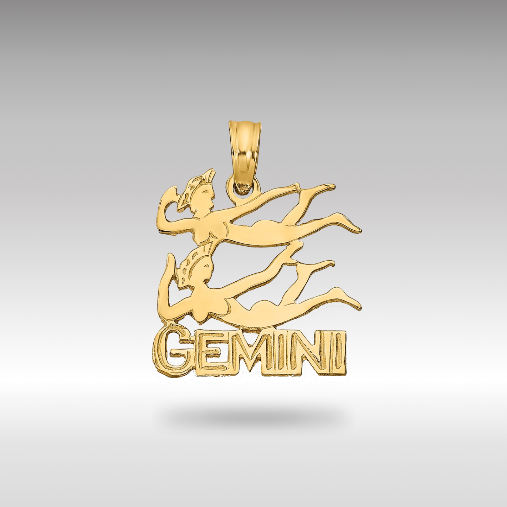 14K Gold Twin Figures Astrology GEMINI Zodiac Charm - Charlie & Co. Jewelry