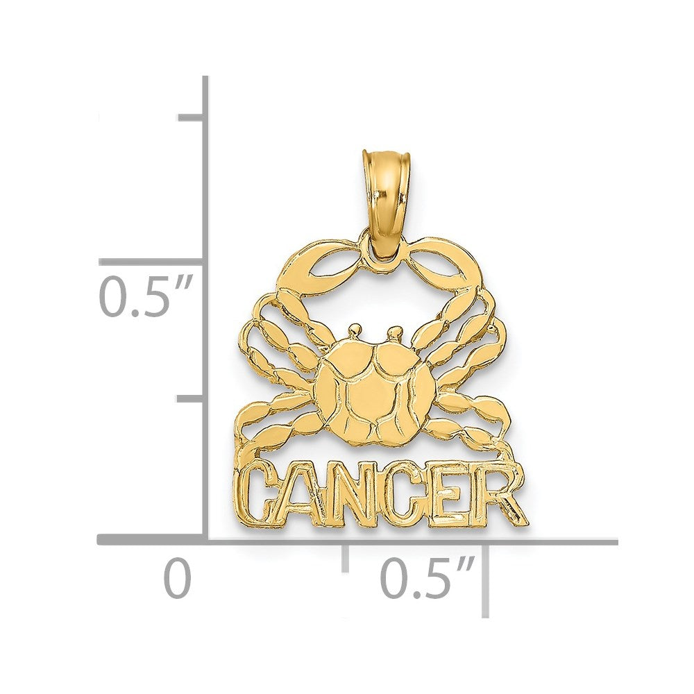 14K Gold CANCER Zodiac Crab Astrological Symbol Charm - Charlie & Co. Jewelry