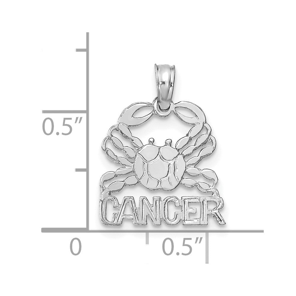 White Gold CANCER Crab Small Zodiac Charm Model-K8949W - Charlie & Co. Jewelry