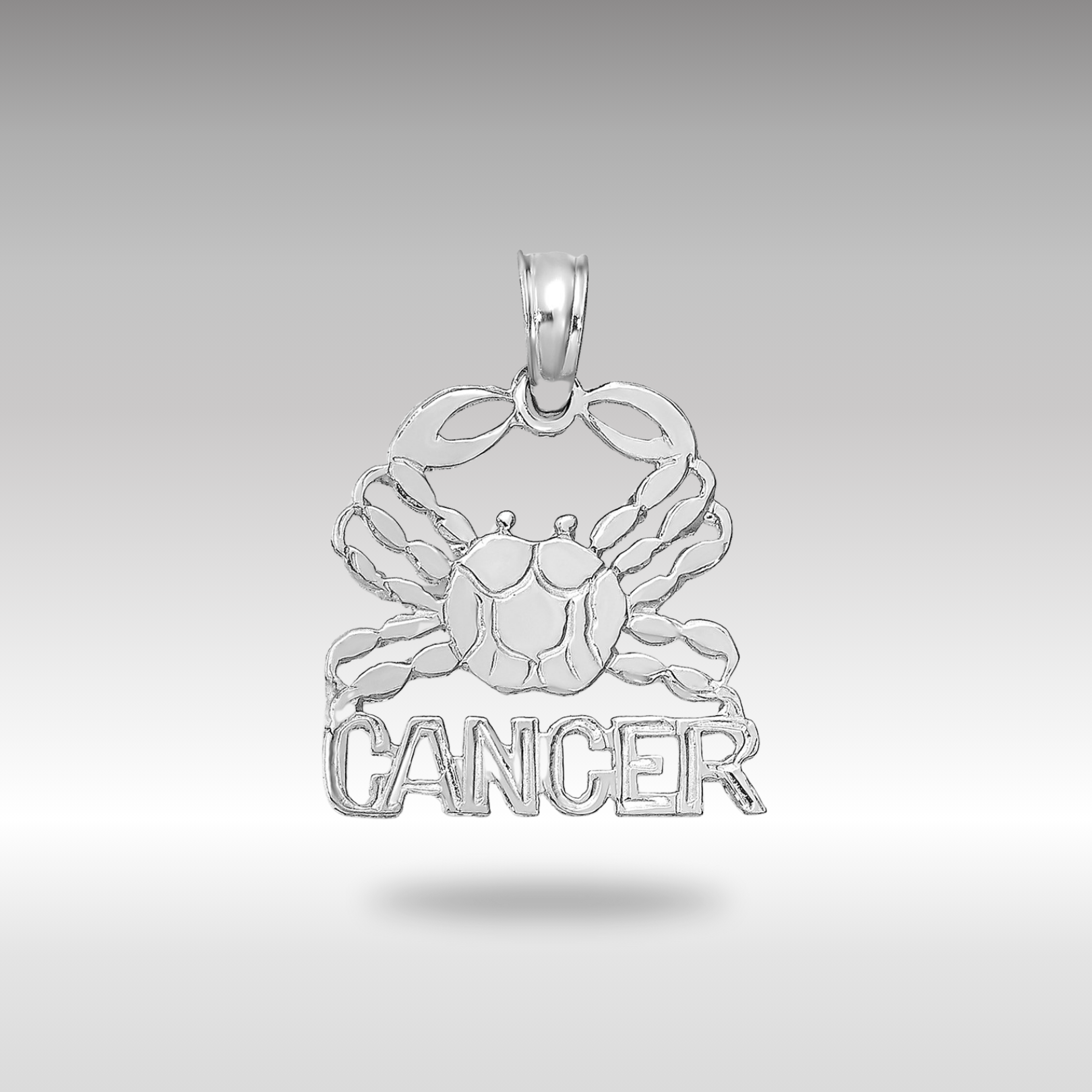 White Gold CANCER Crab Small Zodiac Charm Model-K8949W - Charlie & Co. Jewelry