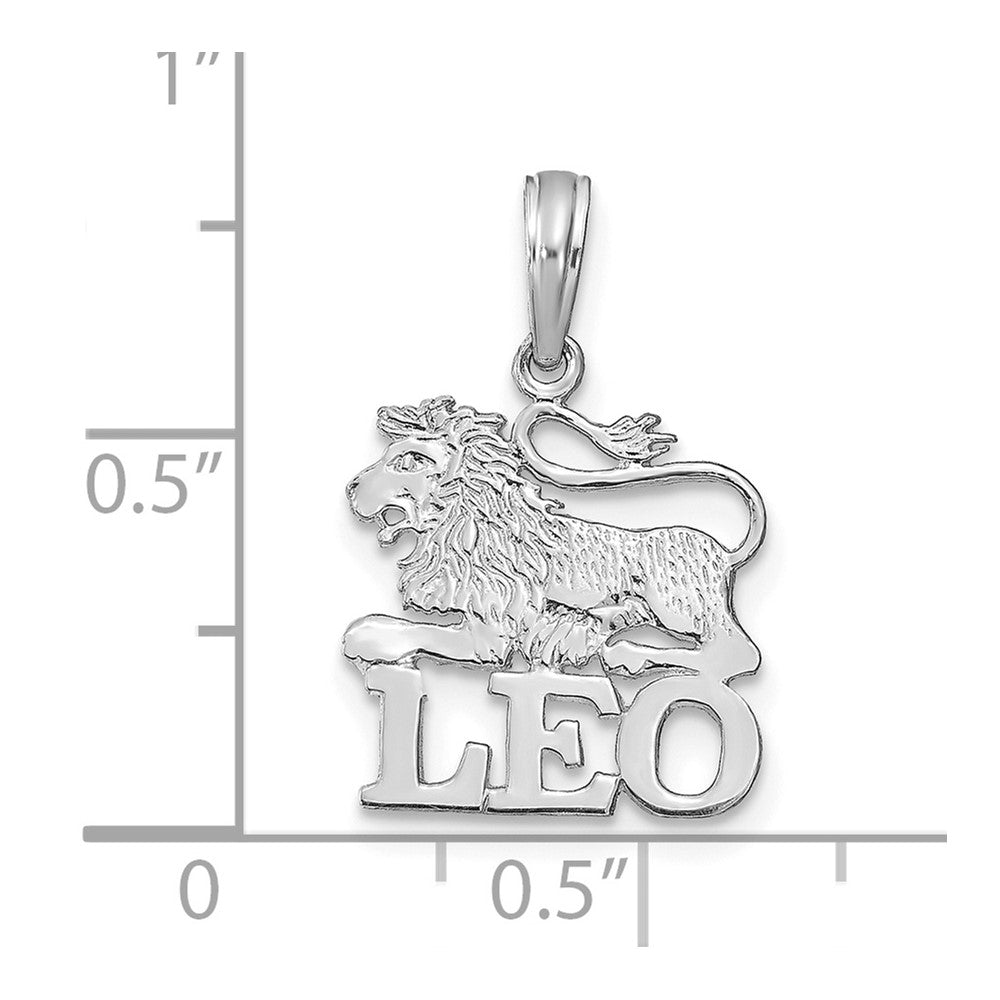 White Gold Small LEO Zodiac Charm Model-K8950W - Charlie & Co. Jewelry