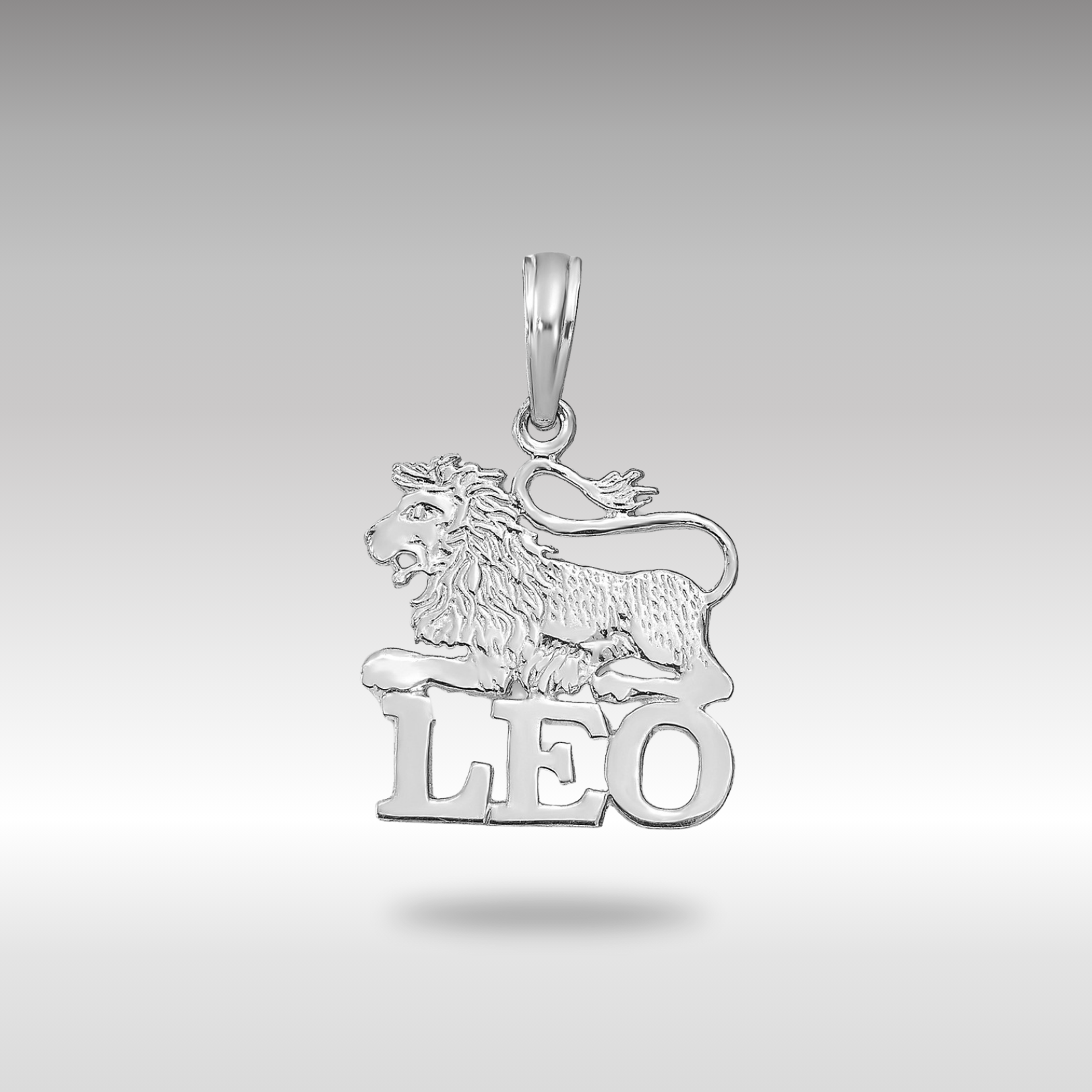 White Gold Small LEO Zodiac Charm Model-K8950W - Charlie & Co. Jewelry