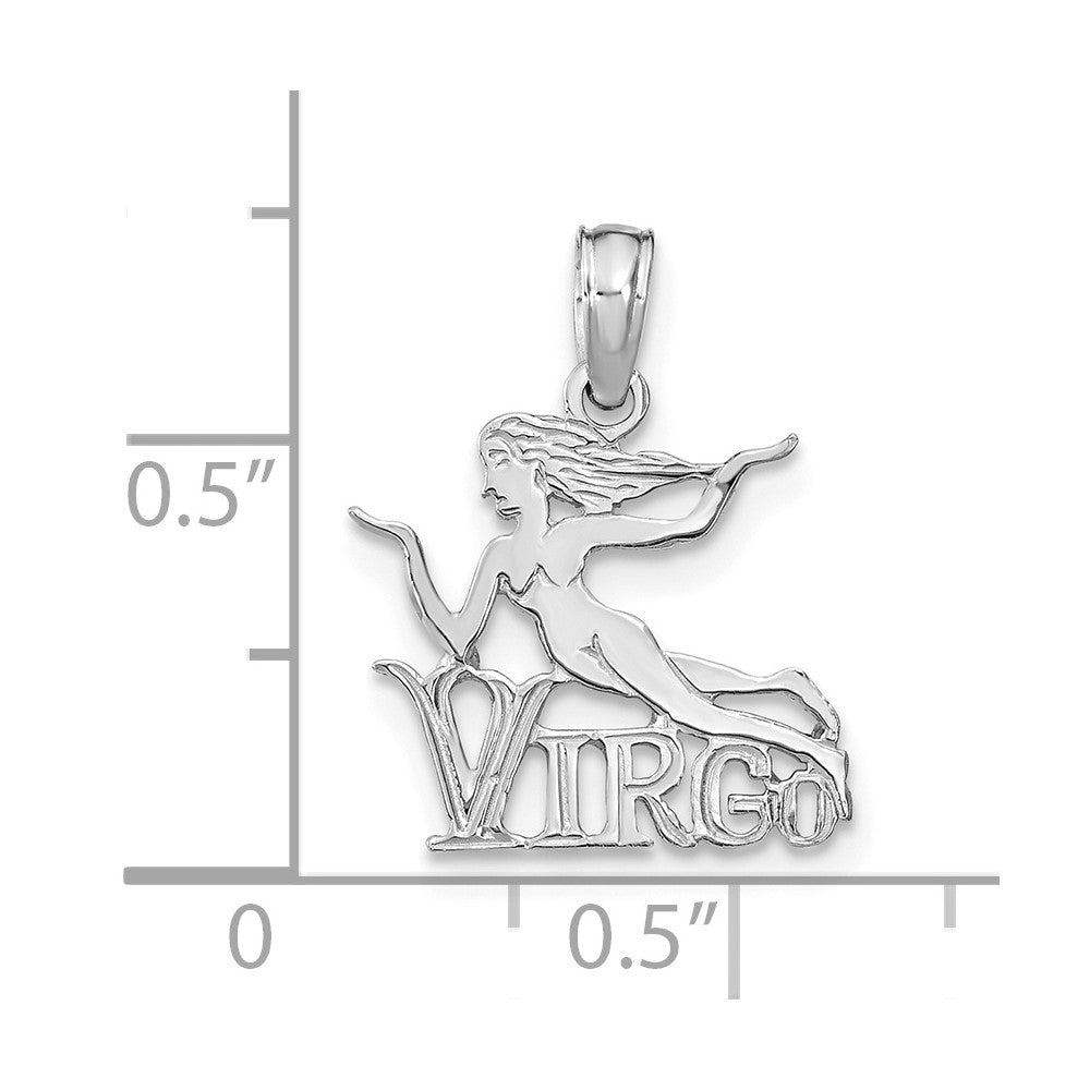 White Gold VIRGO Water Bearer Small Zodiac Charm Model-K8951W - Charlie & Co. Jewelry