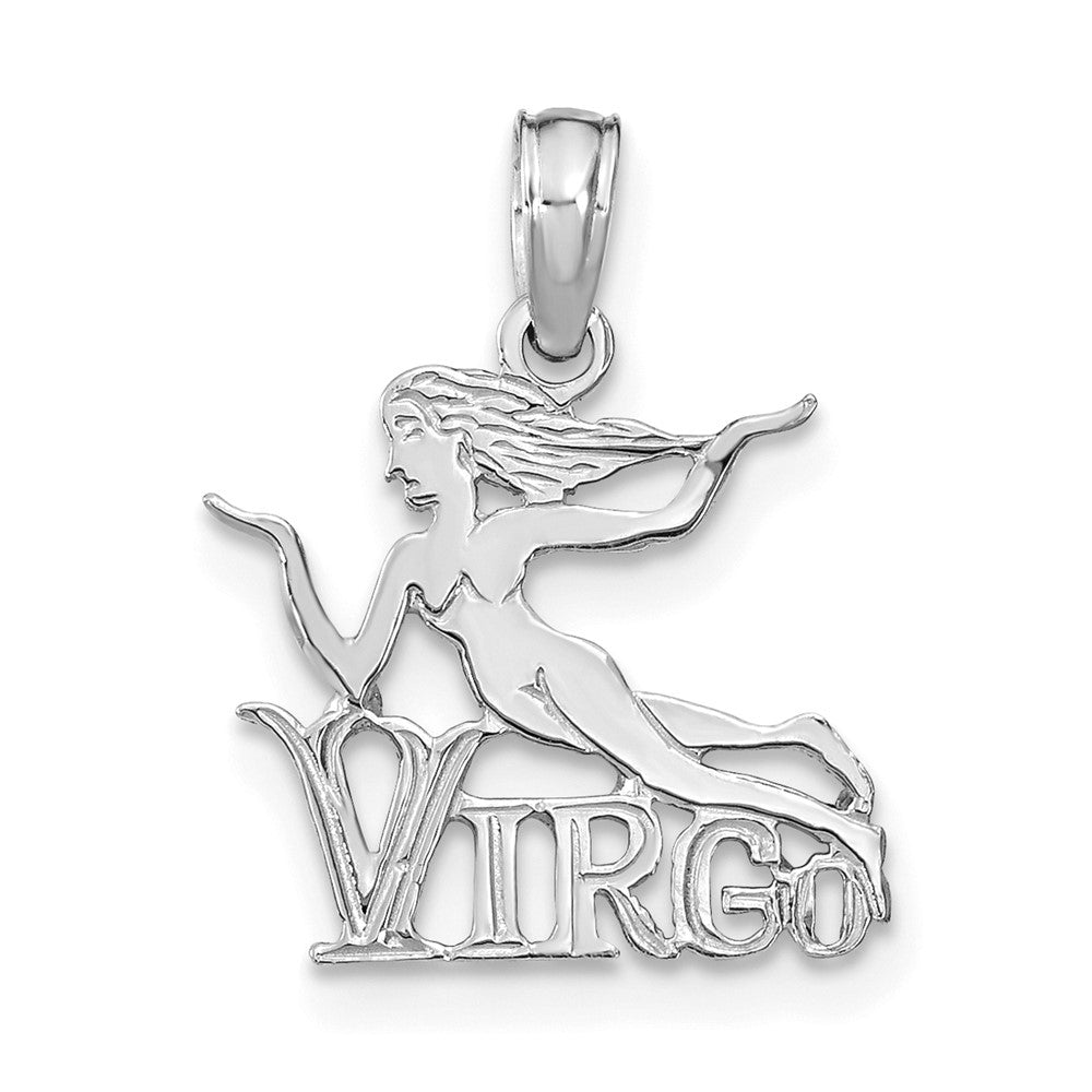 White Gold VIRGO Water Bearer Small Zodiac Charm Model-K8951W - Charlie & Co. Jewelry